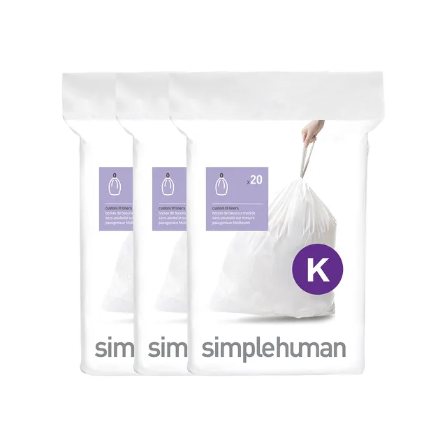 simplehuman-cw0260-sacchetti-spazzatura-custom-fit-codice-k-bianchi-3-confezioni image 1