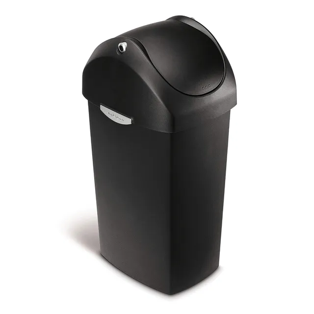 simplehuman-cestino-con-coperchio-oscillante-40-l-plastica-nera image 1