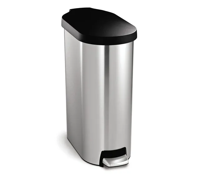 simplehuman-45l-slim-step-can-with-plastic-lid-pattumiera-a-pedale-slim-45-litri image 1