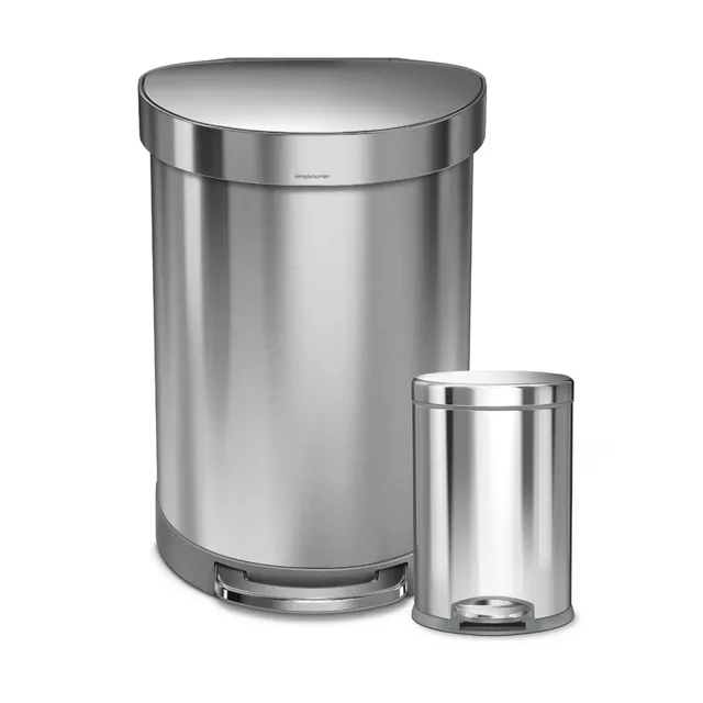 simplehuman-60l-semi-round-step-can-con-liner-rim-cestino-4-5l-round-step-can-pa image 1