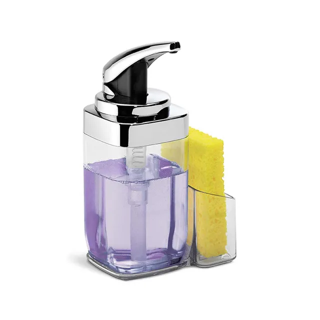 simplehuman-square-push-pump-with-caddy-dispenser-sapone-cucina-da-650-ml-con-po image 1