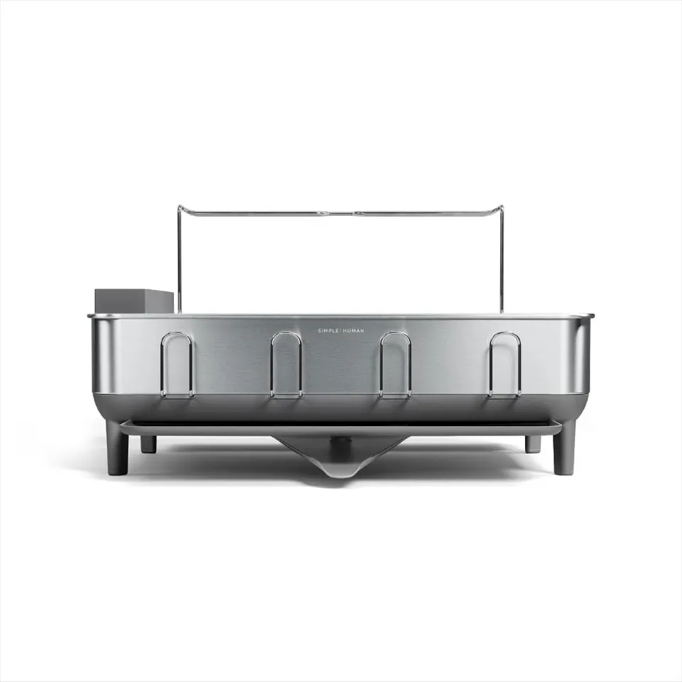 simplehuman-kt1181-scolapiatti-con-telaio-in-acciaio-inox-e-portaposate-grande-v image 1