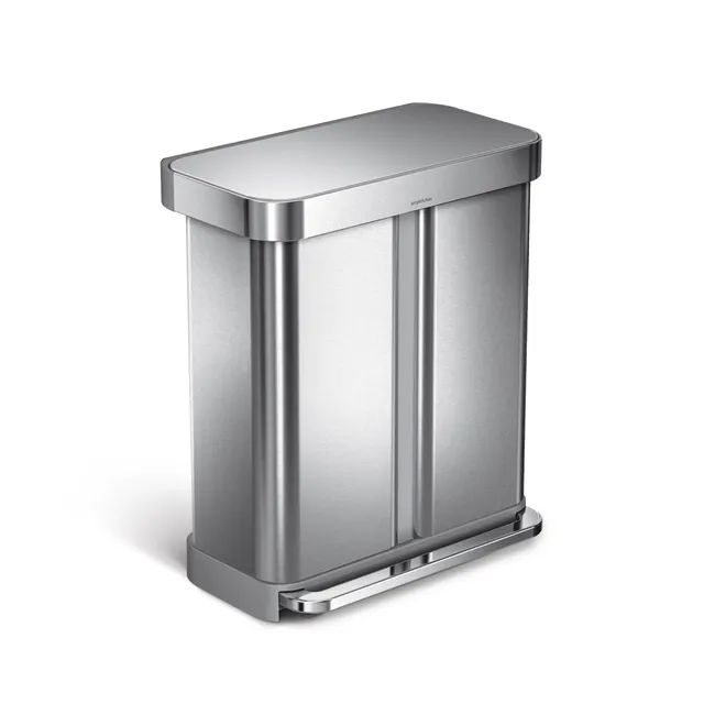 simplehuman-cw2025-cestino-doppio-scomparto-con-pedale-e-porta-sacchetti-58l-34- image 1