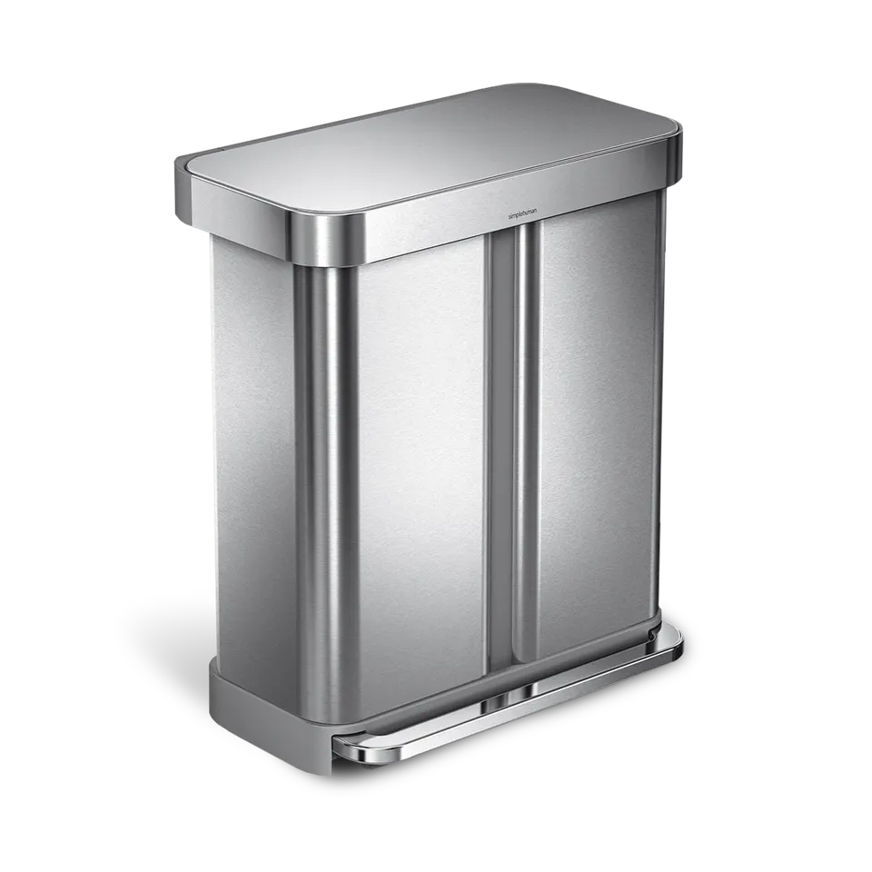 simplehuman-58l-dual-compartment-rectangular-step-can-cestino-a-pedale-doppio-sc image 1