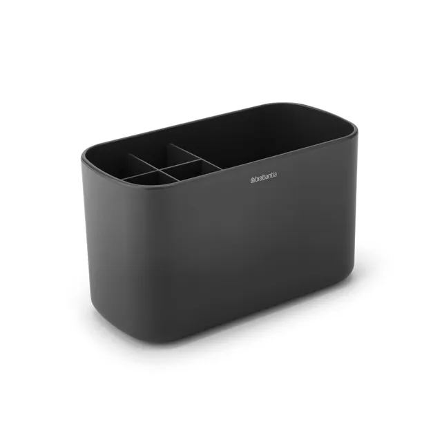 brabantia-contenitore-da-bagno-portaoggetti-con-vassoio-di-drenaggio-grigio-scur image 1