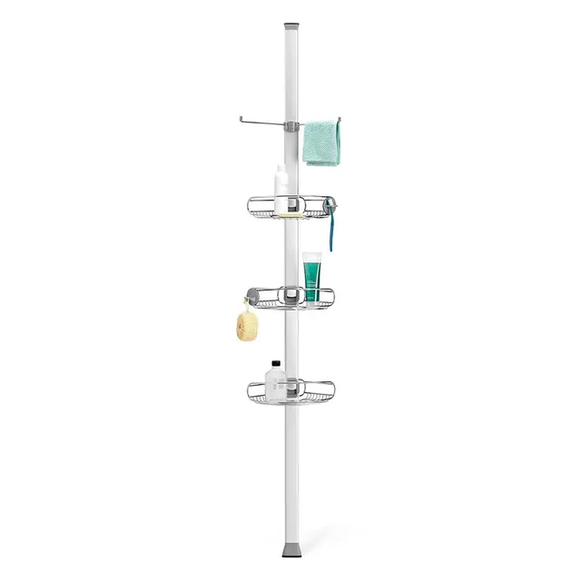 simplehuman-tension-shower-caddy-portaoggetti-doccia-a-tensione-palo-in-allumini image 1