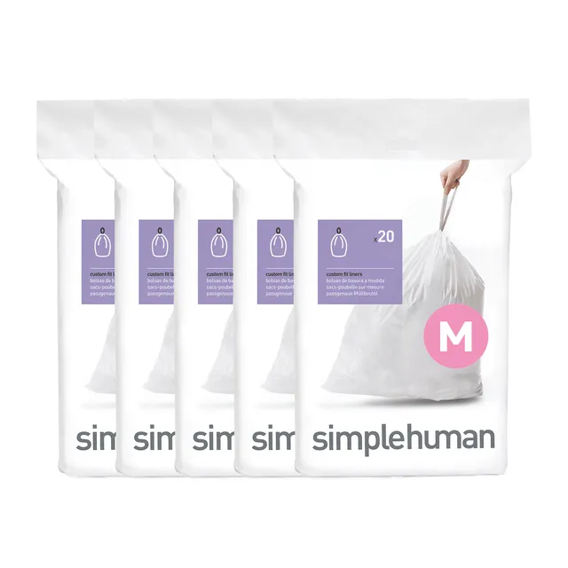 simplehuman-code-m-custom-fit-liners-sacchetti-su-misura-da-45-litri-per-pattumi image 1