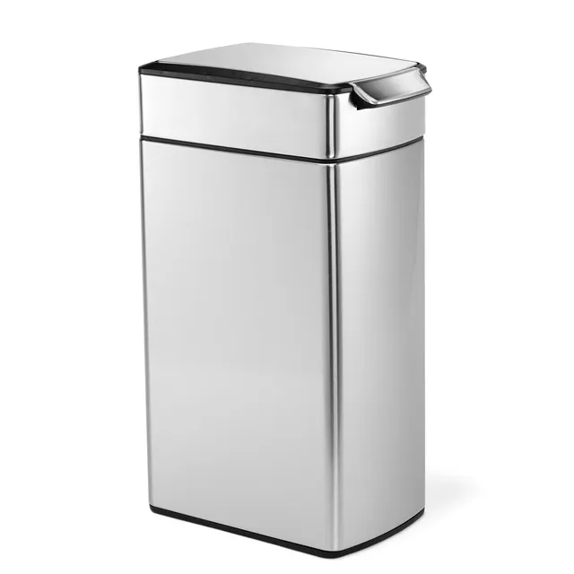 simplehuman-cw2016-cestino-da-cucina-sottile-con-touch-bar-acciaio-inox-spazzola image 1