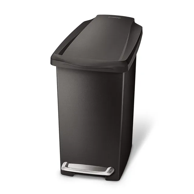 simplehuman-cw1329-cestino-pattumiera-sottile-con-pedale-10-l-plastica-nera-per- image 1