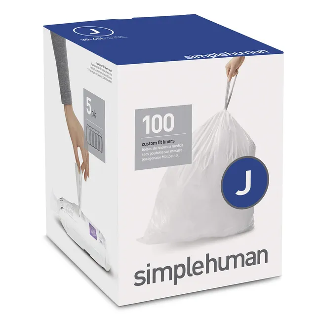simplehuman-sacchetti-spazzatura-custom-fit-codice-j-bianchi-5-confezioni-da-20- image 1