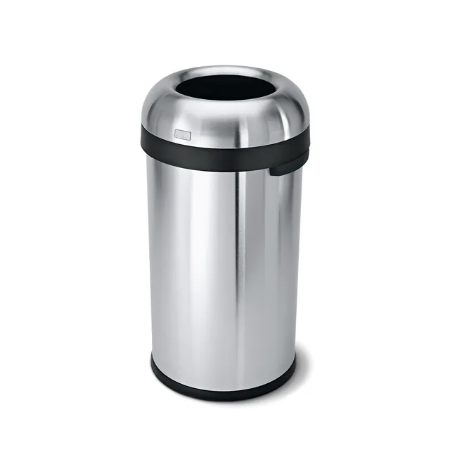 simplehuman-60l-bullet-open-can-cestino-commerciale-in-acciaio-inox-con-coperchi image 1