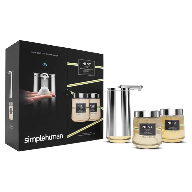 simplehuman-gen2-foam-cartridge-sensor-pump-in-acciaio-inox-lucido-con-ricariche image 1