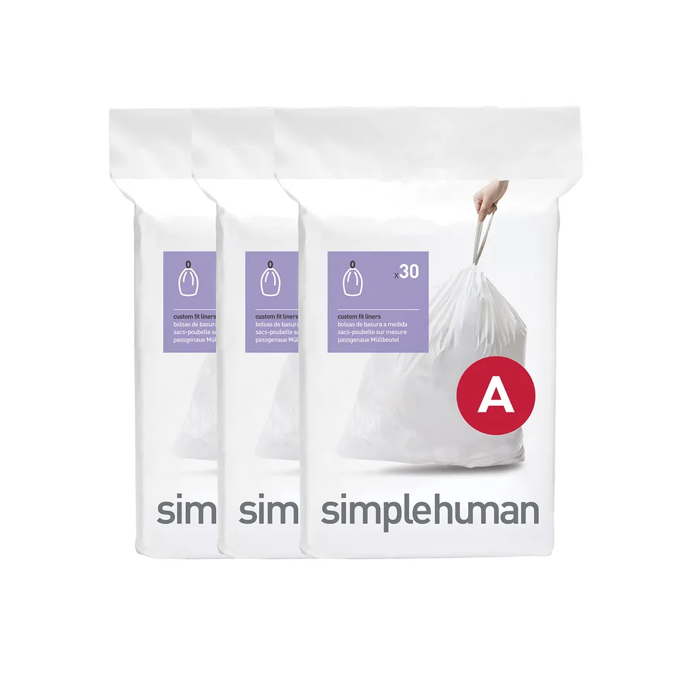 simplehuman-sacchetti-codice-a-su-misura-bianchi-3-confezioni-da-30-90-sacchetti image 1