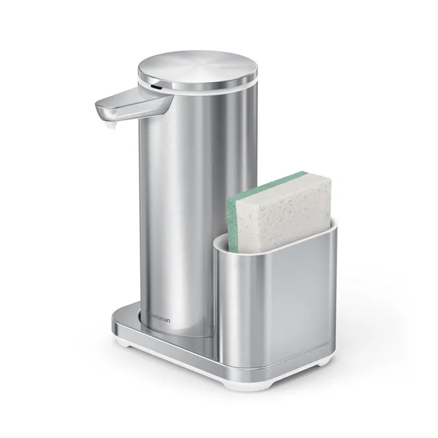 simplehuman-sensor-pump-14-oz-con-caddy-portaspugna-e-dispenser-sapone-sponge image 1