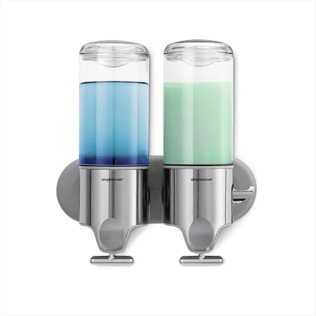 simplehuman-bt1028-erogatore-doppio-a-parete-per-sapone-e-shampoo-barra-a-t-pres image 1
