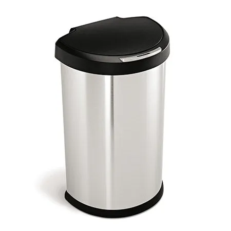 simplehuman-gen1-45l-semi-round-sensor-can-cestino-con-sensore-in-acciaio-e-cope image 1