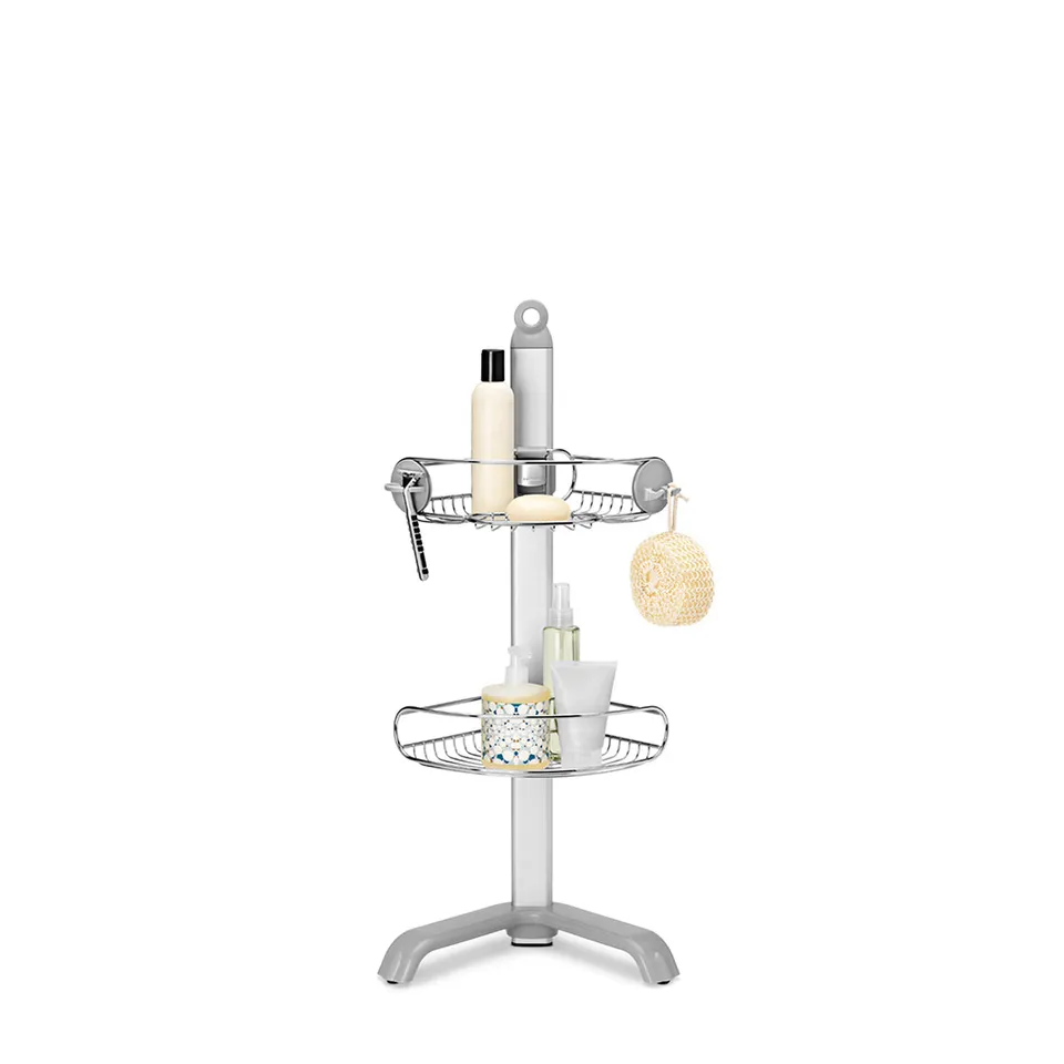 simplehuman-corner-shower-caddy-mensole-doccia-ad-angolo-in-acciaio-inox-e-allum image 1