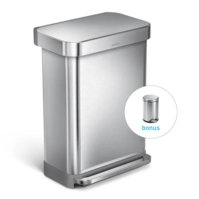 simplehuman-55l-rectangular-step-can-with-liner-pocket-bonus-4-5l-cestello-retta image 1