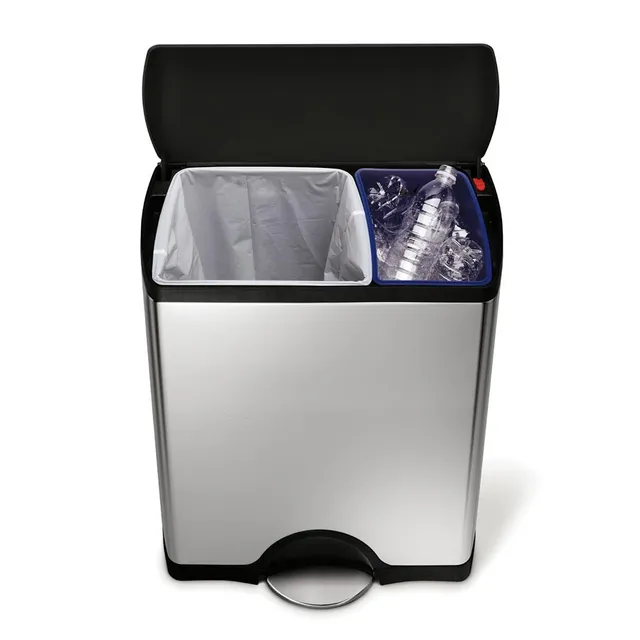 simplehuman-studio-46l-rectangular-recycler-cestino-raccolta-differenziata-retta image 1