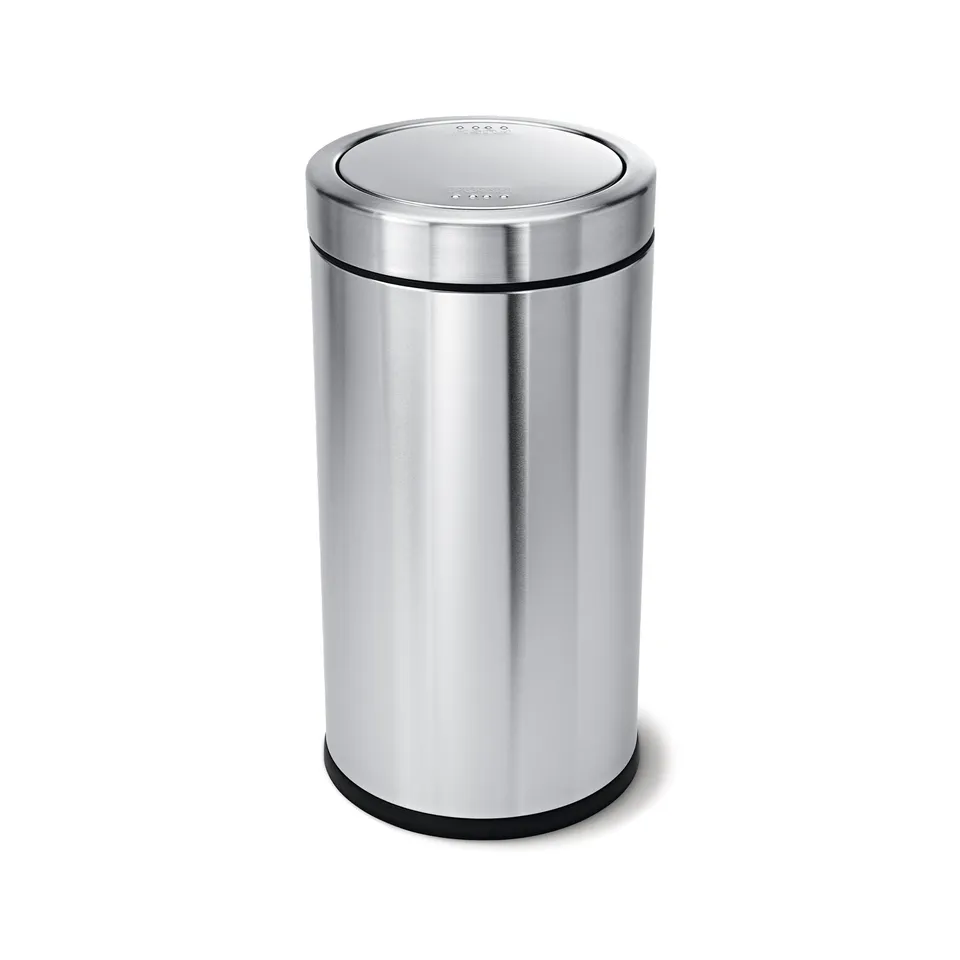 simplehuman-55l-pattumiera-swing-top-in-acciaio-inox-con-coperchio-a-bilico image 1