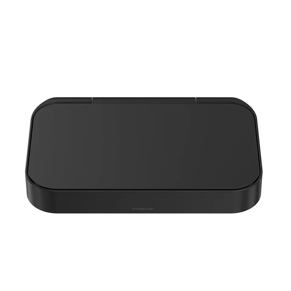 simplehuman-pd6343-coperchio-ricambio-con-bordo-portasacchetto-acciaio-inox-nero image 1