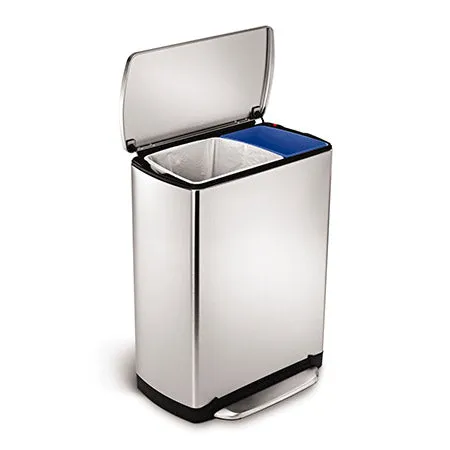 simplehuman-46l-wide-step-rectangular-recycler-cestino-raccoglitore-in-acciaio-c image 1