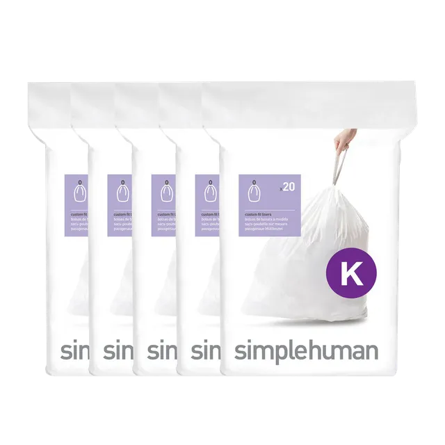 simplehuman-code-k-custom-fit-liners-sacchetti-su-misura-50-pcr-per-cestini-simp image 1