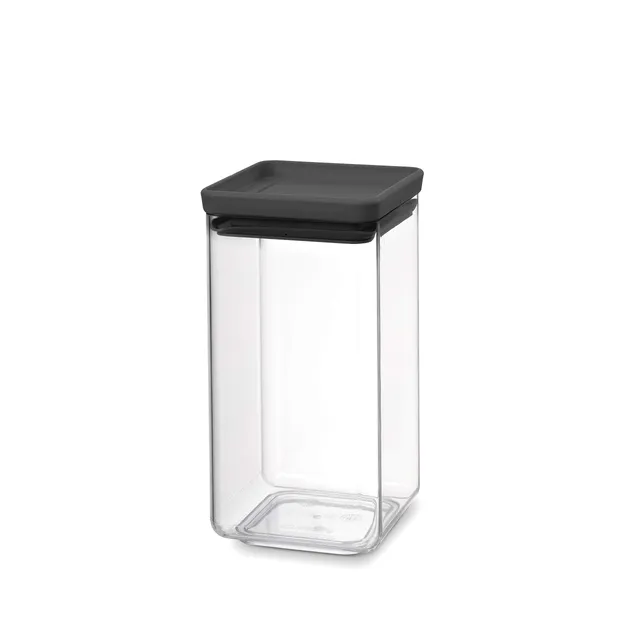 brabantia-tasty-square-canister-barattolo-quadrato-1-6-l-dark-grey-impilabile-sa image 1