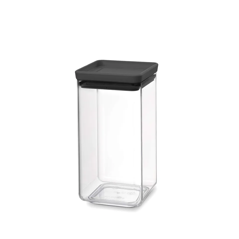 brabantia-tasty-square-canister-barattolo-quadrato-1-6-l-dark-grey-impilabile-sa image 1