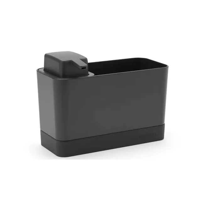 brabantia-set-organizer-per-lavello-con-dispenser-sapone-antigoccia-250-ml-grigi image 1