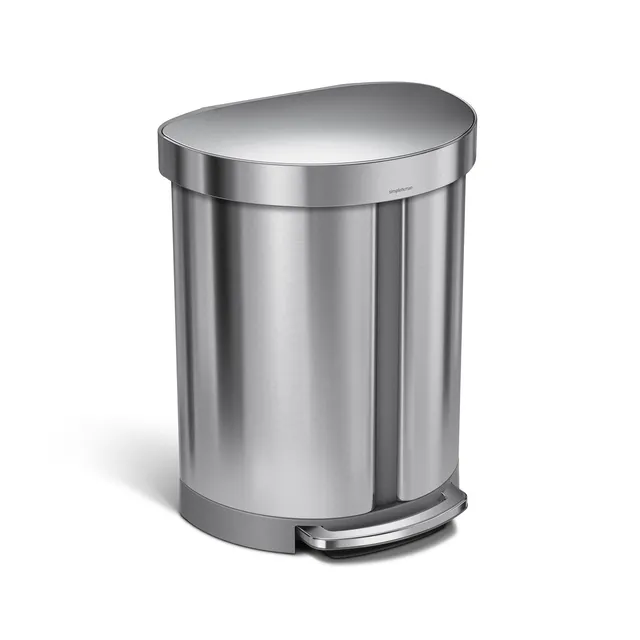 simplehuman-55l-dual-compartment-semi-round-step-can-con-liner-rim-pattumiera-a- image 1