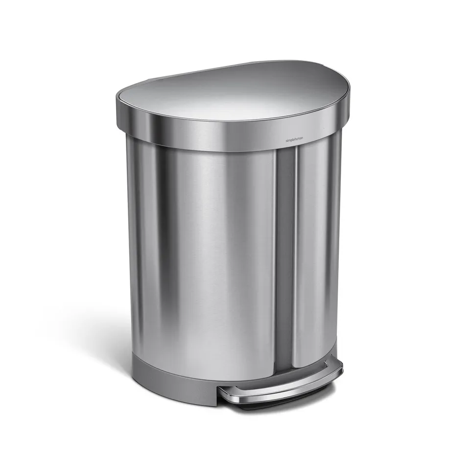 simplehuman-55l-dual-compartment-semi-round-step-can-con-liner-rim-pattumiera-a- image 1