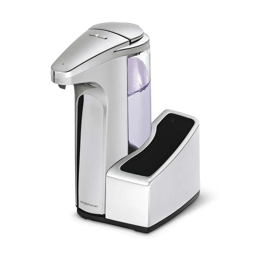 simplehuman-dispenser-sapone-sensorizzato-13-fl-oz-con-caddy-portaspugna-rimovib image 1