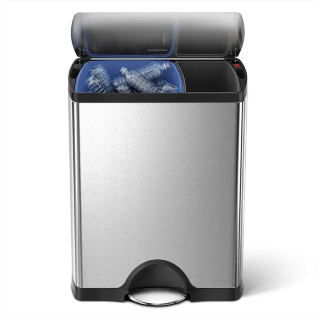 simplehuman-cw1830-cestino-rettangolare-per-raccolta-differenziata-46l-30-16-pat image 1