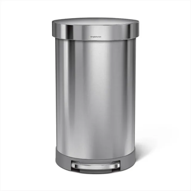 simplehuman-cw2030-cestino-pattumiera-semi-rotondo-con-pedale-45-l-acciaio-inox- image 1