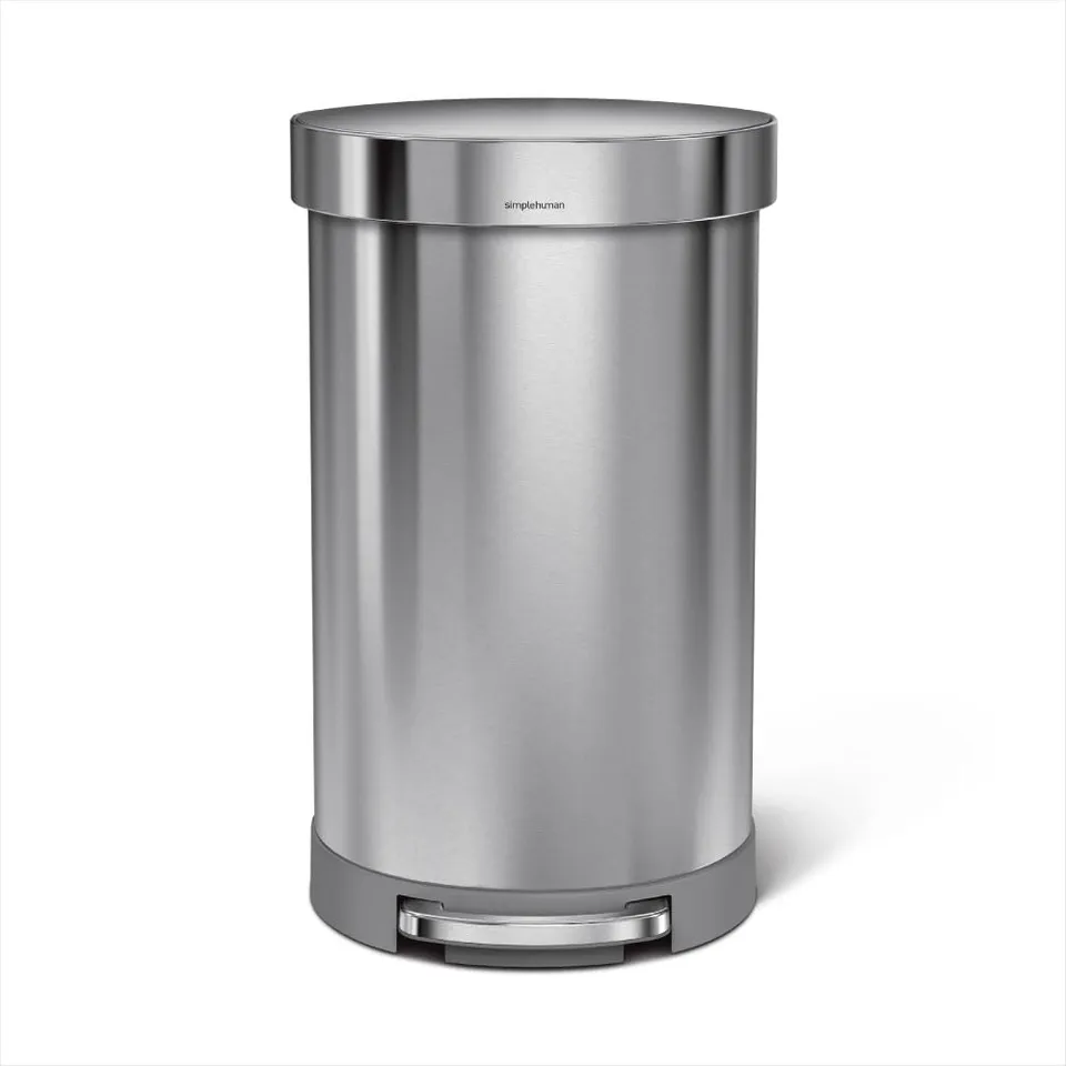 simplehuman-cw2030-cestino-pattumiera-semi-rotondo-con-pedale-45-l-acciaio-inox- image 1