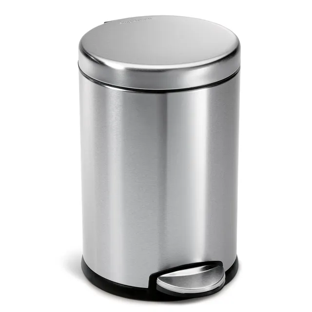 simplehuman-cw1852cb-cestino-rotondo-con-pedale-4-5l-pattumiera-per-bagno-in-acc image 1