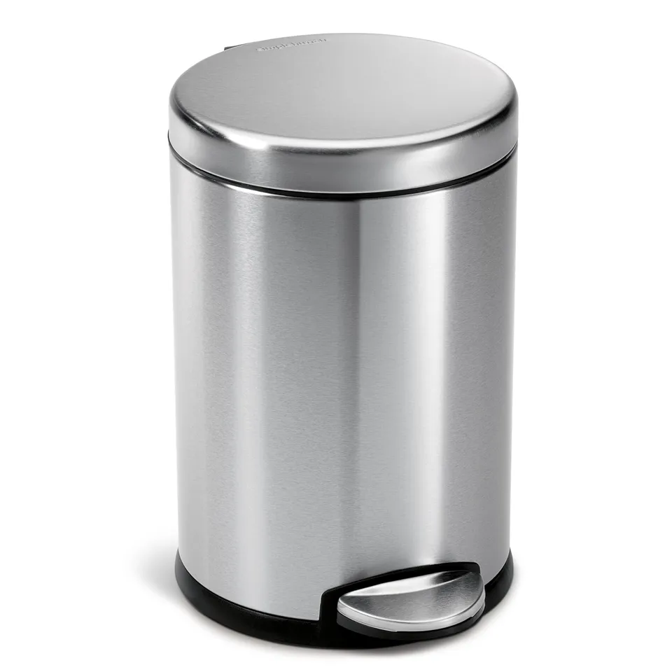 simplehuman-cw1852cb-cestino-rotondo-con-pedale-4-5l-pattumiera-per-bagno-in-acc image 1