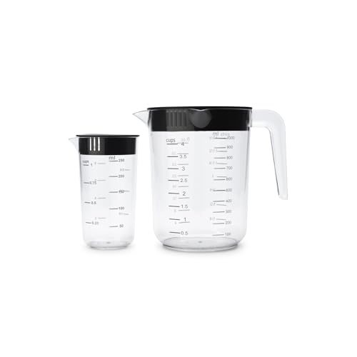 brabantia-tasty-set-di-2-caraffe-dosatrici-annidabili-250ml-e-1000ml-con-doppio- image 8