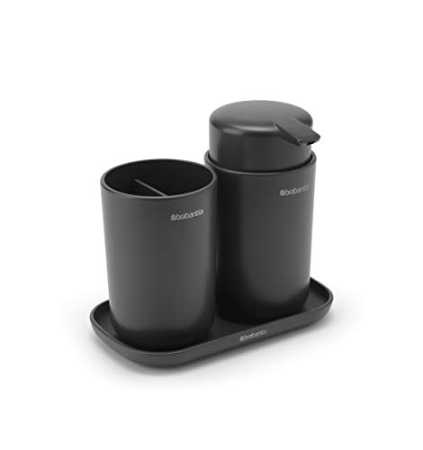 brabantia-set-da-bagno-3-pezzi-con-dispenser-sapone-250-ml-portaspazzolini-con-d image 8