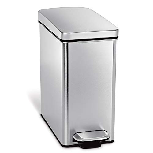 simplehuman-cw1898cb-cestino-a-profilo-con-pedale-da-bagno-10-l-acciaio-inox-spa image 7