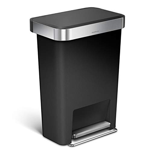 simplehuman-cw1385cb-cestino-rettangolare-a-pedale-da-cucina-45-l-plastica-nera- image 8