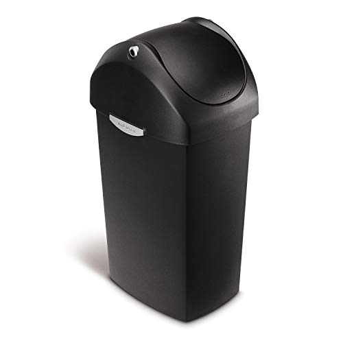 simplehuman-cestino-con-coperchio-oscillante-40-l-plastica-nera image 7
