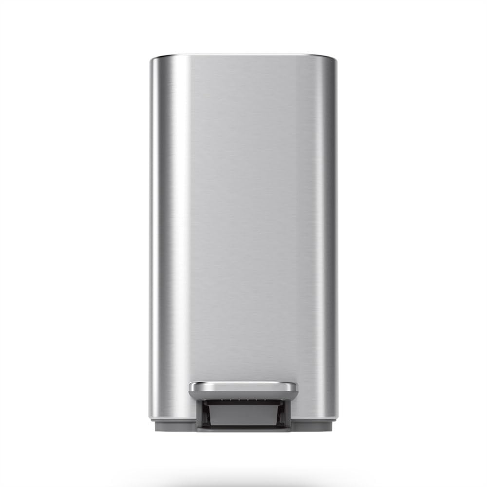 simplehuman-pattumiera-a-pedale-da-bagno-slim-in-acciaio-inox-spazzolato-5-litri image 1