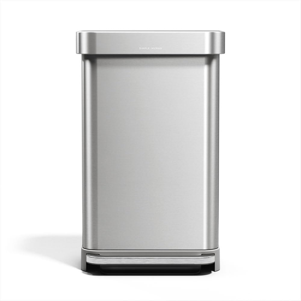 simplehuman-cw2024-cestino-rettangolare-a-pedale-45l-acciaio-inox-spazzolato-por image 1