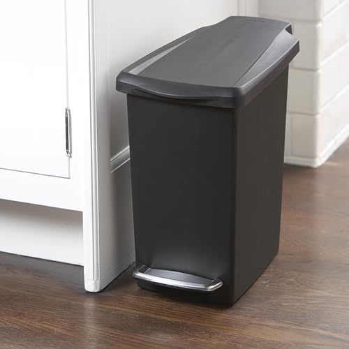 simplehuman-cw1329-cestino-pattumiera-sottile-con-pedale-10-l-plastica-nera-per- image 8