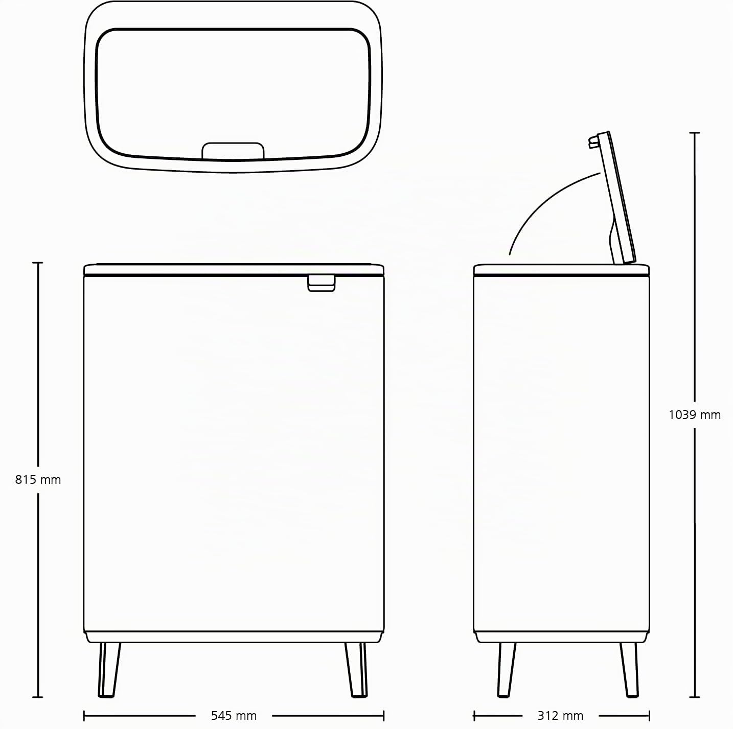 brabantia-bo-touch-bin-hi-pattumiera-doppia-2-x-30-l-nero-opaco-apertura-soft-to image 8