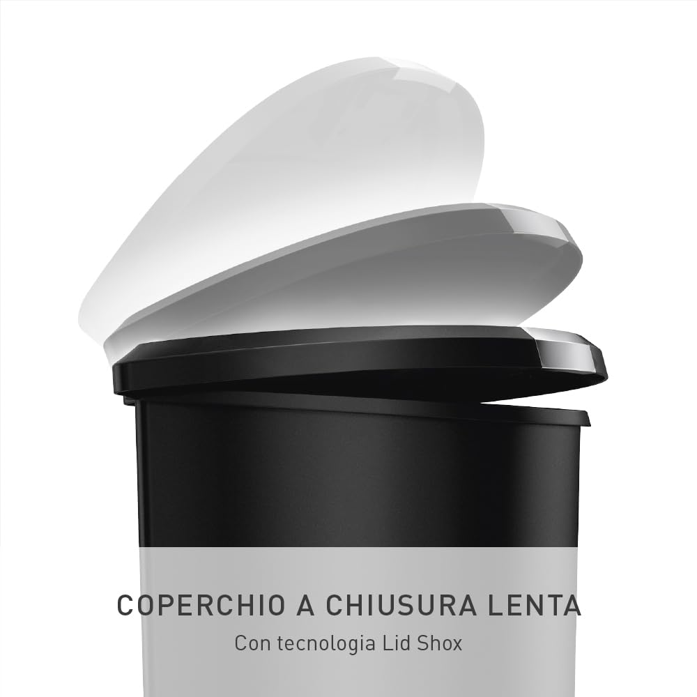 simplehuman-cw1355-cestino-pattumiera-semi-rotondo-con-pedale-cucina-plastica-ne image 4