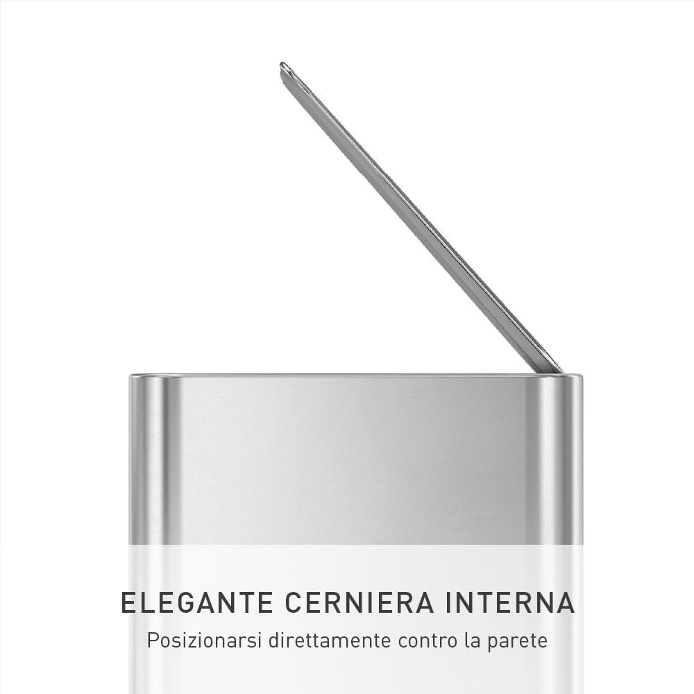 simplehuman-pattumiera-a-pedale-da-bagno-slim-in-acciaio-inox-spazzolato-5-litri image 4