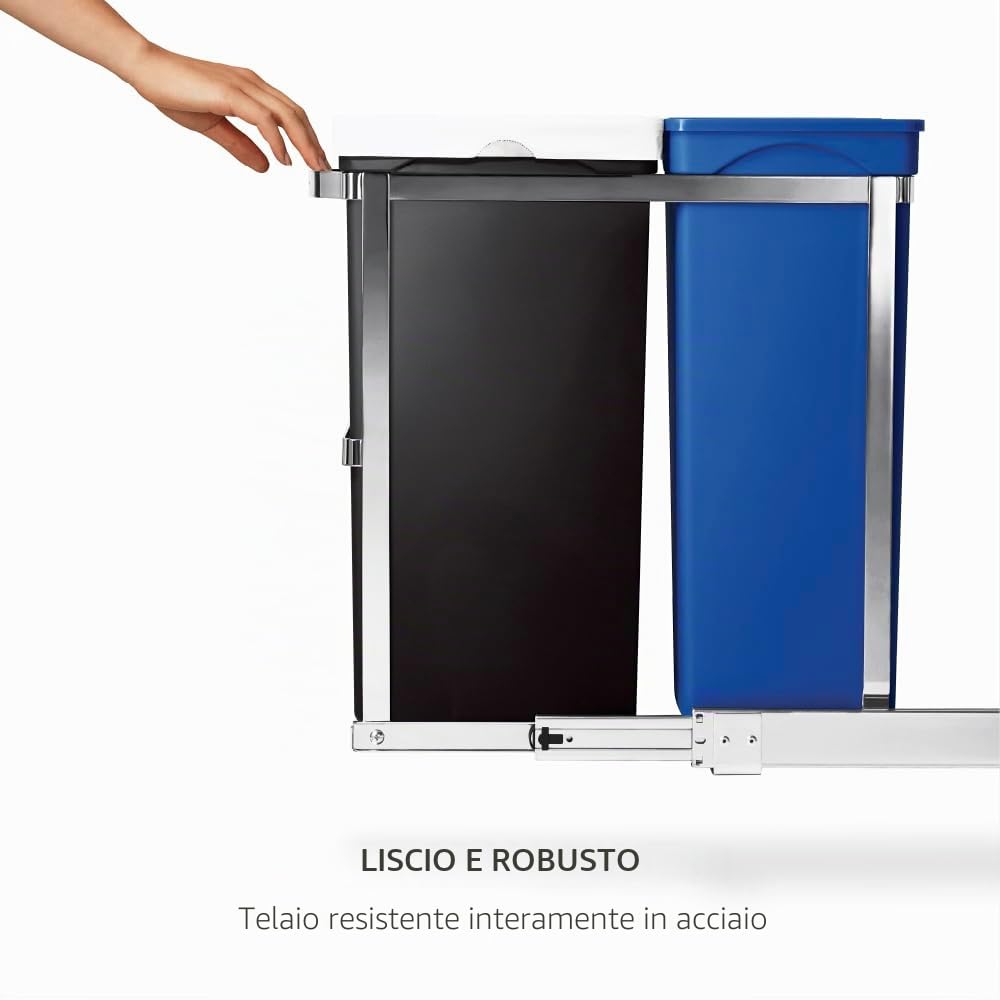 simplehuman-cw1016-cestino-a-scomparsa-sottolavello-per-raccolta-differenziata-e image 3
